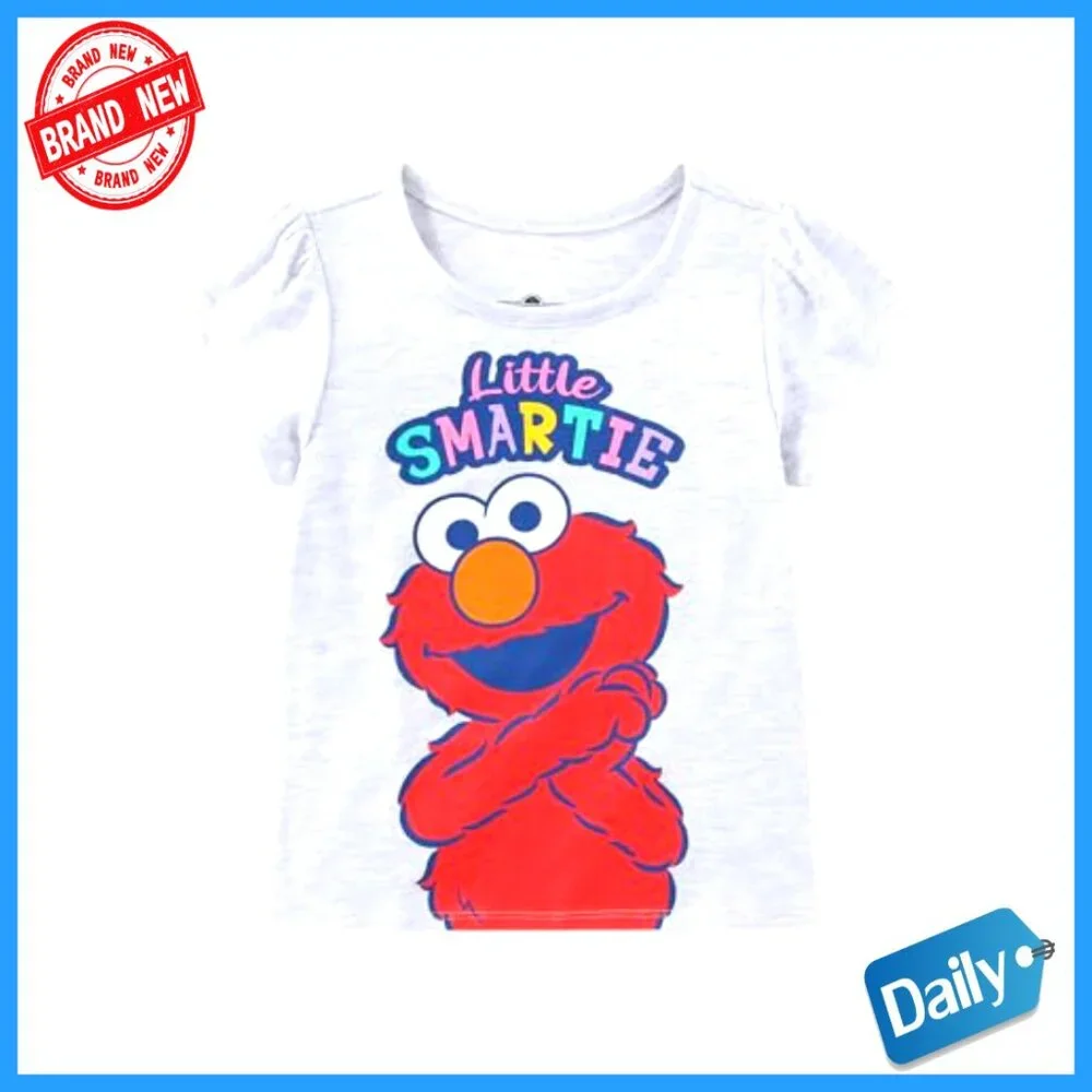 4 Pack Girls Short Sleeve T-Shirts Infant Toddler Cotton Blend Tees